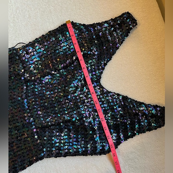 Vintage Black Sequin Dress, Princess Kate New York. Holidays NYE Cocktail. Sz S - Picture 14 of 16